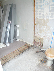 Bathroom wall removed